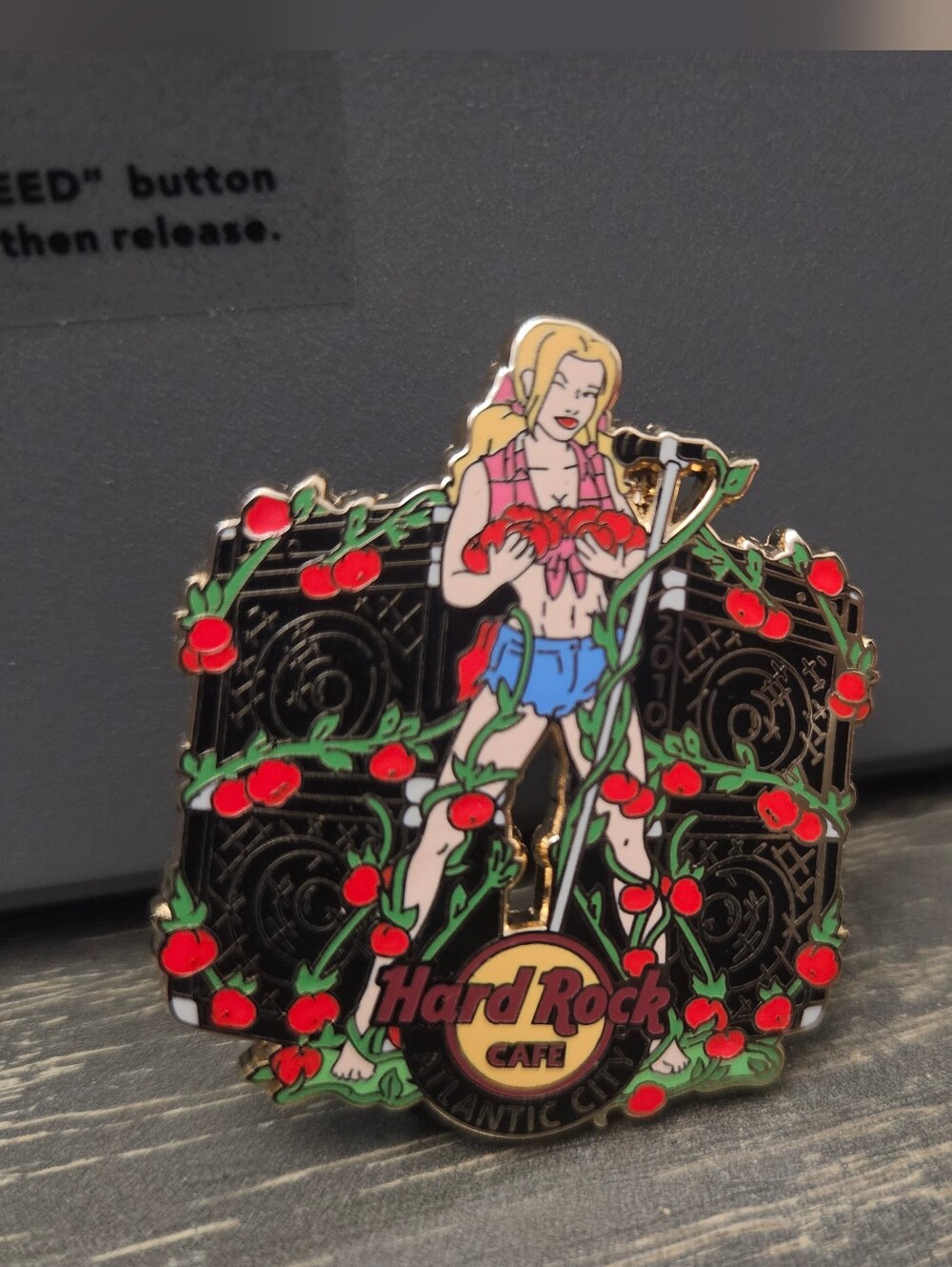 Hard Rock Cafe Atlantic City Pin - Blonde Singer with Cherries